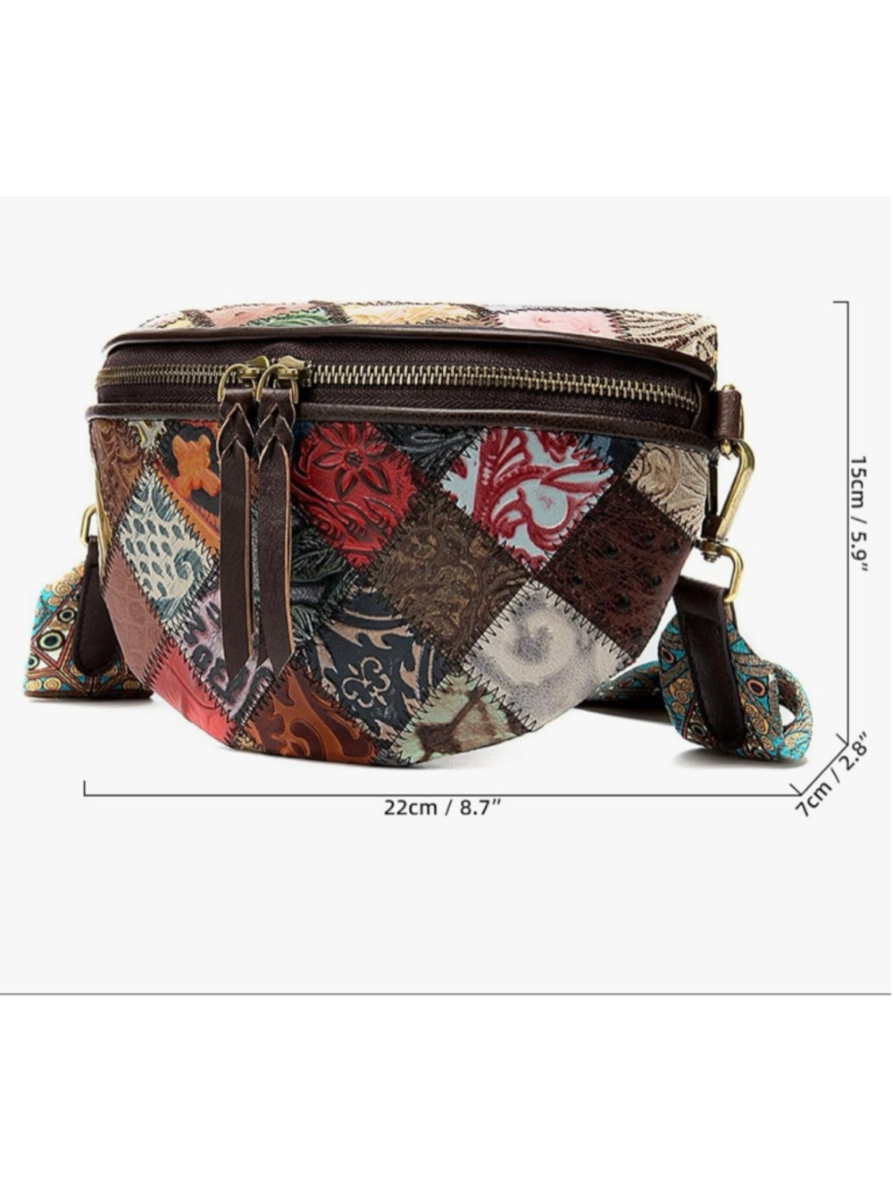 Retro Patchwork Crossbody - Picture 4 of 4